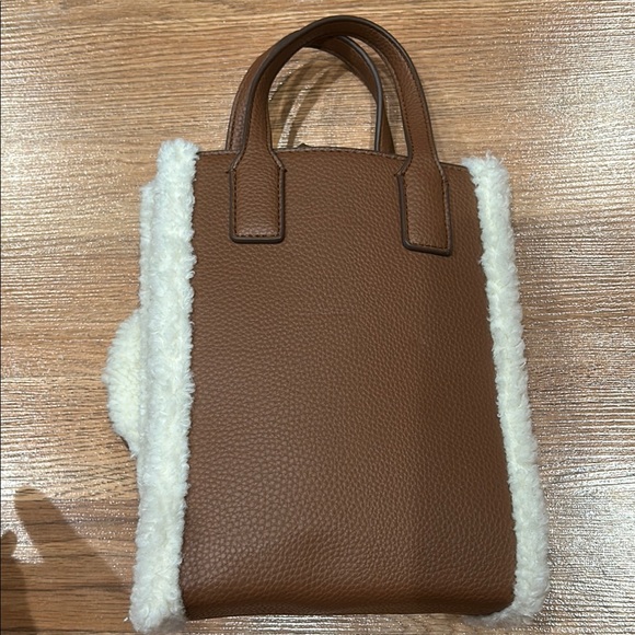Anne Klein Brown Tote with Cream Shearling Accents - Picture 2 of 4